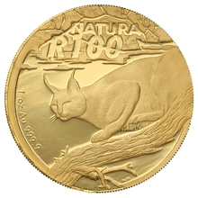 2004 1oz Natura Proof Gold Coin Wildcats of Africa Lynx Boxed