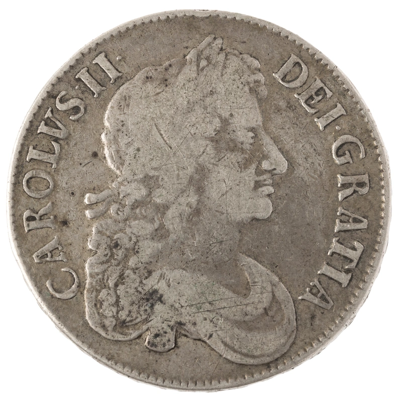 1673 Silver Crown Coin Charles II Nice Fine