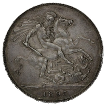 1895 Silver Crown Coin Queen Victoria LVIII