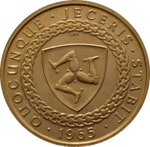 1965 Isle of Man Gold Half Sovereign Coin 22ct Bicentenary of the Revestment Act