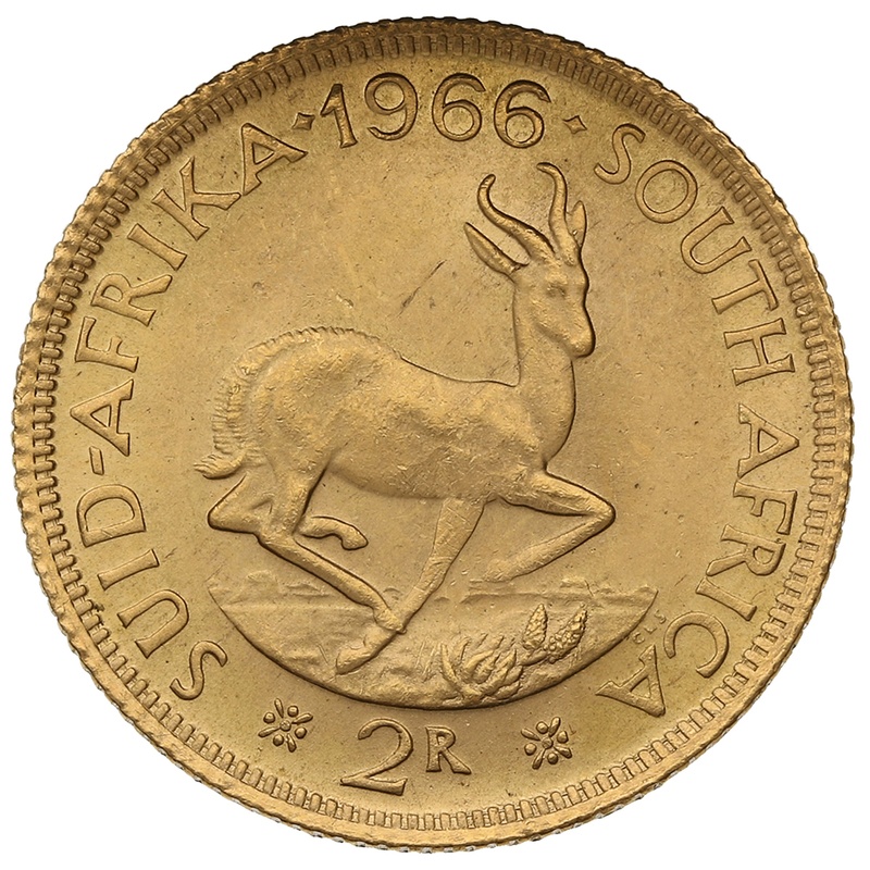 1966 R2 Gold Coin 2 Rand South Africa