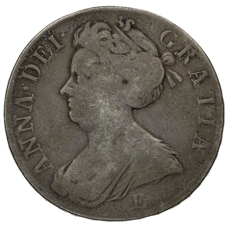 1707 Silver Crown Coin Queen Anne E
