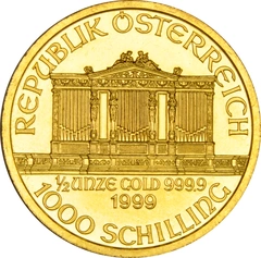 1999 1/2oz Austrian Gold Philharmonic Coin