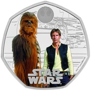 2024 50p Han Solo & Chewbacca Boxed Star Wars Proof Silver Coin Boxed