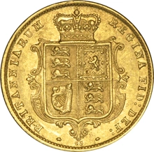 1876 Gold Half Sovereign Queen Victoria Young Head Shield Back NGC AU53