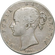 1844 Silver Crown Coin Queen Victoria Young Head Fine