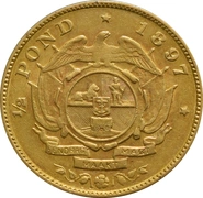1897 1/2 Pond Gold Coin South Africa