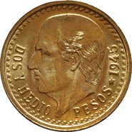 Mexican Dos Y Medio 2.5 Pesos Gold Coin
