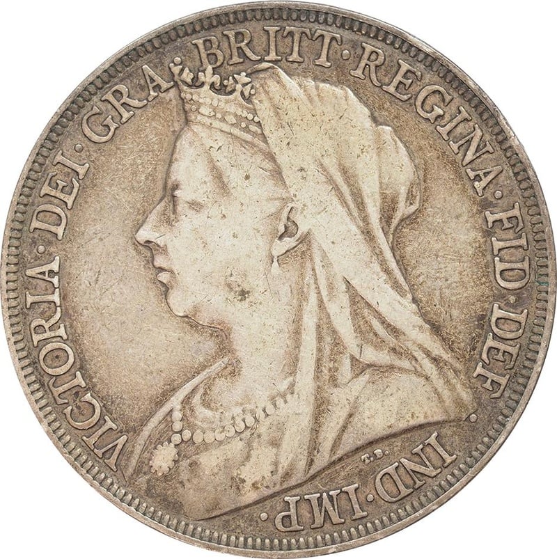 1896 Silver Crown Coin Queen Victoria Old Head