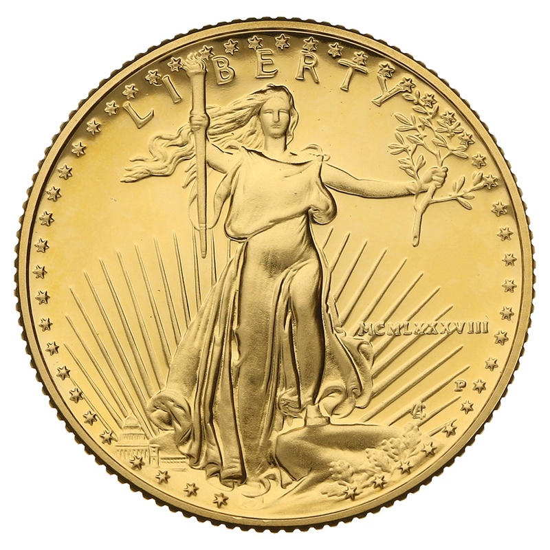 1988 Proof 1/4oz American Eagle Gold Coin PCGS PR69
