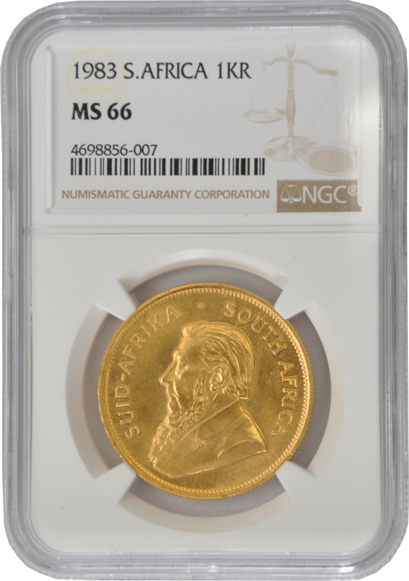 1983 Krugerrand Gold Coin 1oz NGC MS66
