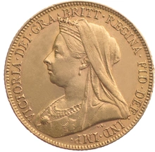 1893 Gold Sovereign Coin Queen Victoria Old Head