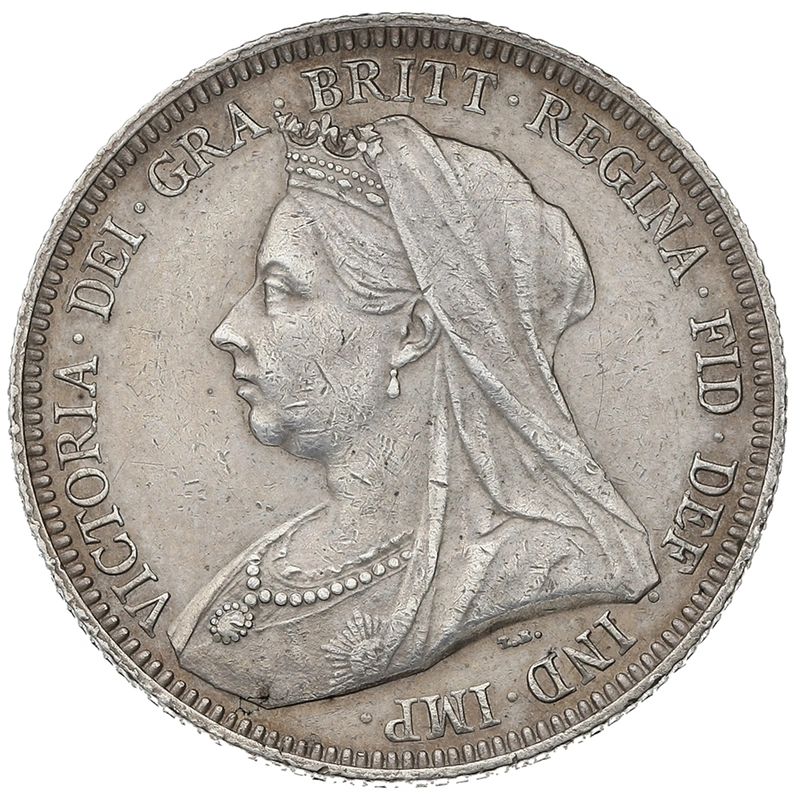 1893 Silver Shilling Coin Victoria