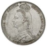 1891 Silver Shilling Coin Queen Victoria