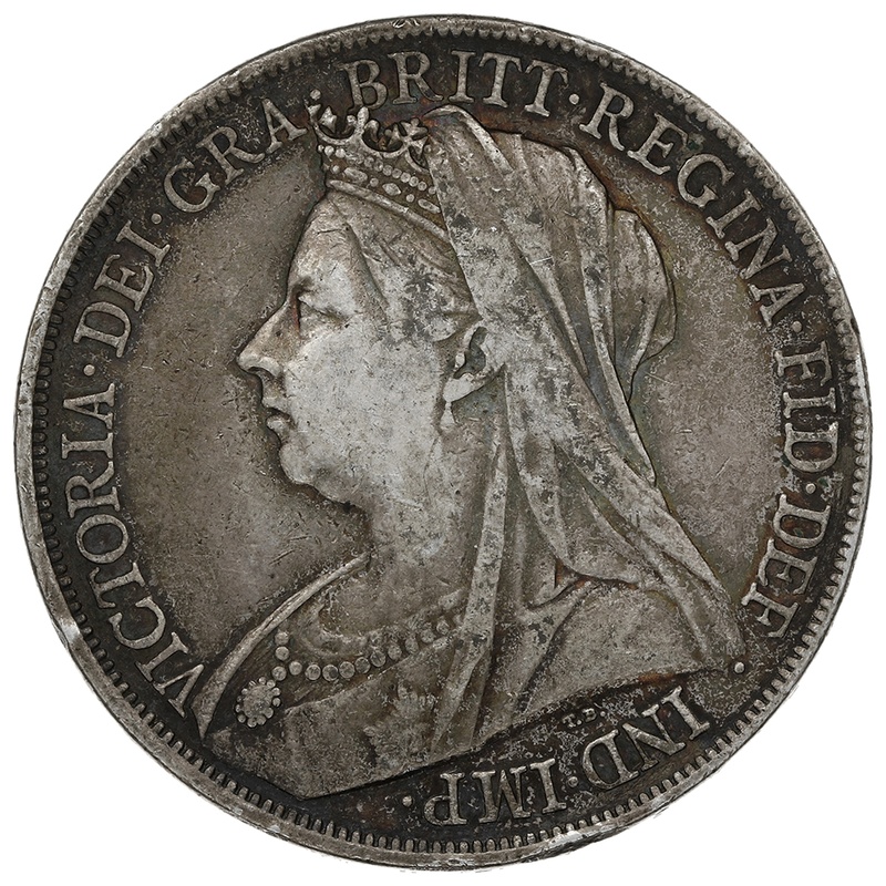 1900 Silver Crown Coin Queen Victoria About Fine