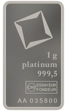 1g Platinum Bar Valcambi Minted