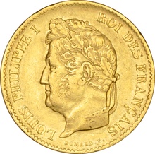 French 40 Francs Gold Coin Louis-Philippe 1831-1839