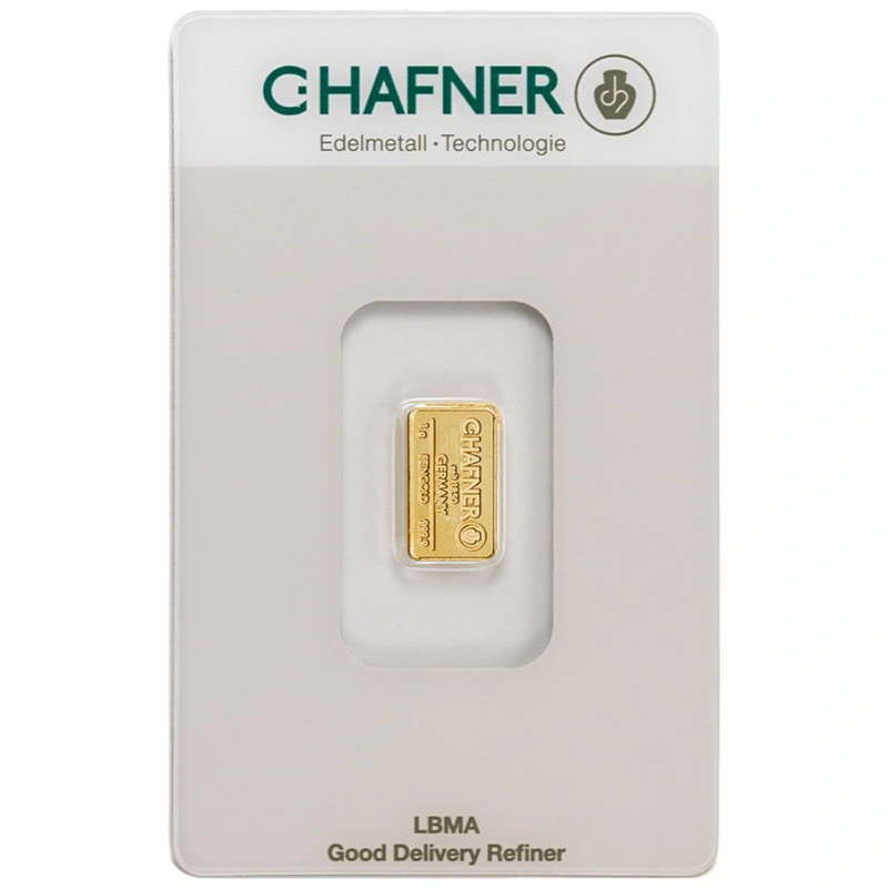 1g Gold Bar C. Hafner Minted