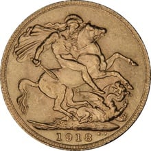 1918 Gold Sovereign Coin George V Canada NGC MS62