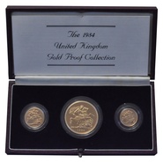 1984 Gold Proof Sovereign Three Coin Set (large) Boxed