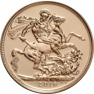 2016 Gold Sovereign Coin Elizabeth II Fifth Head