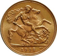 1932 Gold Sovereign Coin George V SA
