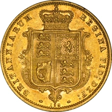 1873 Gold Half Sovereign Queen Victoria Young Head Shield Back NGC AU53