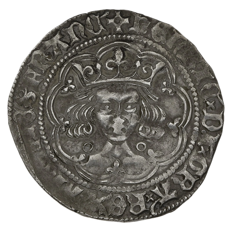 1422-1427 Silver Groat Fourpence Coin Henry VI Annulet Issue mm Pierced Cross