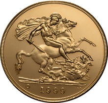 1999 Gold £5 Coin Quintuple Sovereign