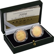2006 £2 Two Pound Proof Gold Coin Double Set Brunel the Man and his achievements Boxed