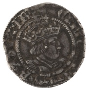 Henry VIII Silver Half Groat Twopence Very Fine