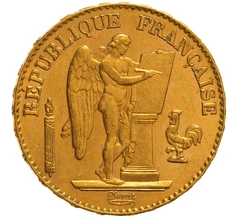 1897 French 20 Francs Gold Coin Guardian Angel A