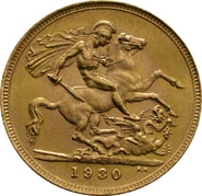 1930 Gold Sovereign Coin George V SA NGC MS64 UNC