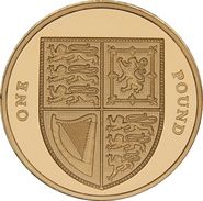 £1 One Pound Proof Gold Coin - Shield of Arms -2015 Fifth Portrait