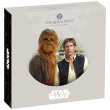 2024 1oz Han Solo & Chewbacca Boxed Star Wars Proof Silver Coin Boxed