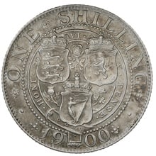 1900 Silver Shilling Coin Queen Victoria