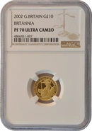 2002 Proof 1/10oz Gold Britannia Coin NGC PF70