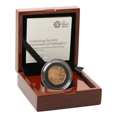 2018 Paddington the Station Fifty Pence 50p Proof Gold Coin Boxed