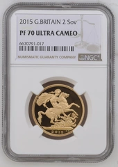 2015 Proof £2 Coin Gold Double Sovereign Elizabeth 5th Head NGC PF70