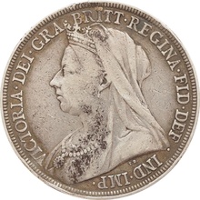 1895 Silver Crown Coin Queen Victoria Old Head