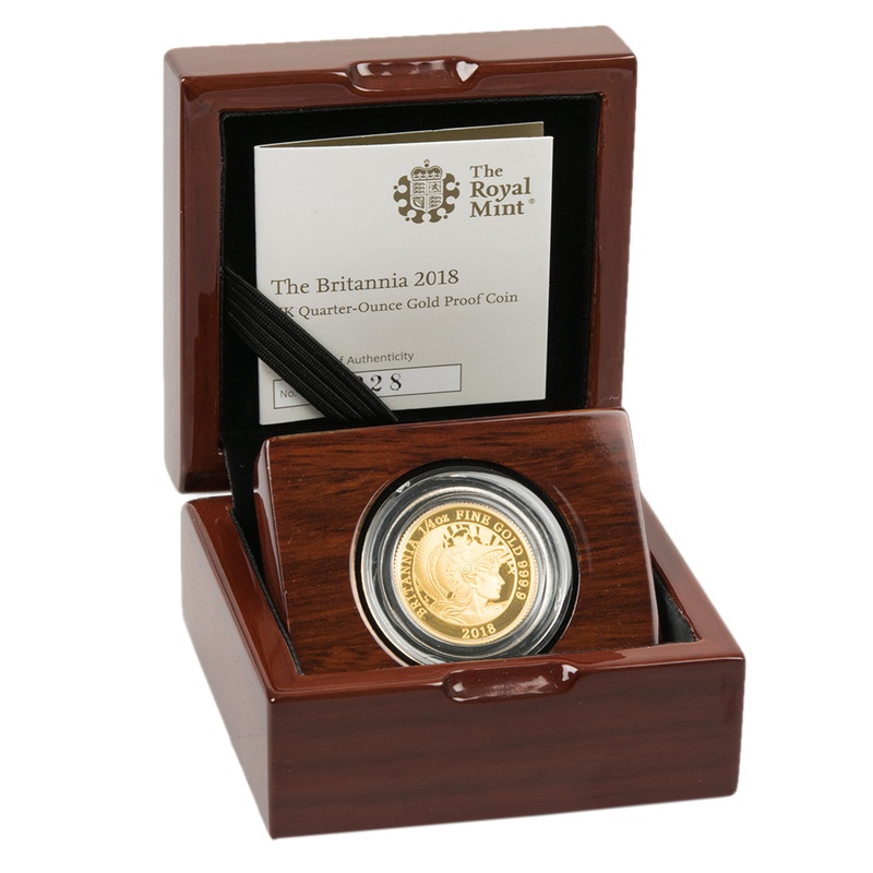 2018 Proof 1/4oz Gold Britannia Coin Boxed