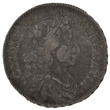 1673 Silver Half Crown Coin Charles II