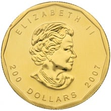 2007 Canadian Maple Leaf Gold Coin 1oz 99999
