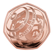 2022 Proof 50p Gold Coin 100th Anniversary of Our BBC Boxed