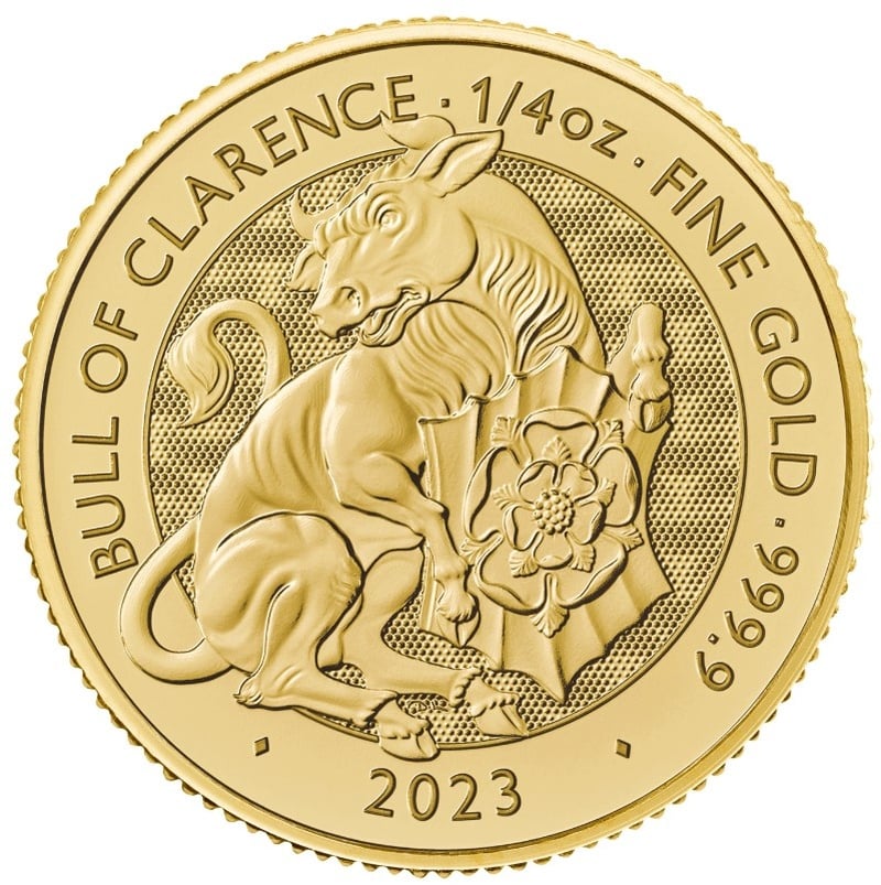 2023 Bull of Clarence Gold Coin Tudor Beasts 1/4oz