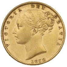 1878 Gold Sovereign Coin Queen Victoria Young Head Shield Back Sydney