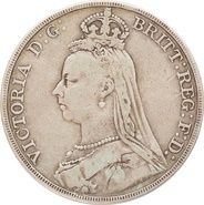 1891 Victoria Jubilee Head Silver Crown