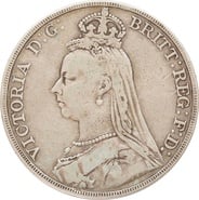 1891 Silver Crown Coin Queen Victoria Jubilee Head