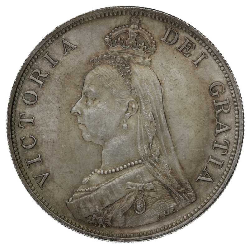1889 Double Florin Silver Coin Queen Victoria