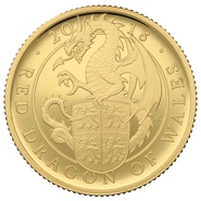 2018 Proof 1/4oz Red Dragon of Wales Gold Coin Queen's Beasts